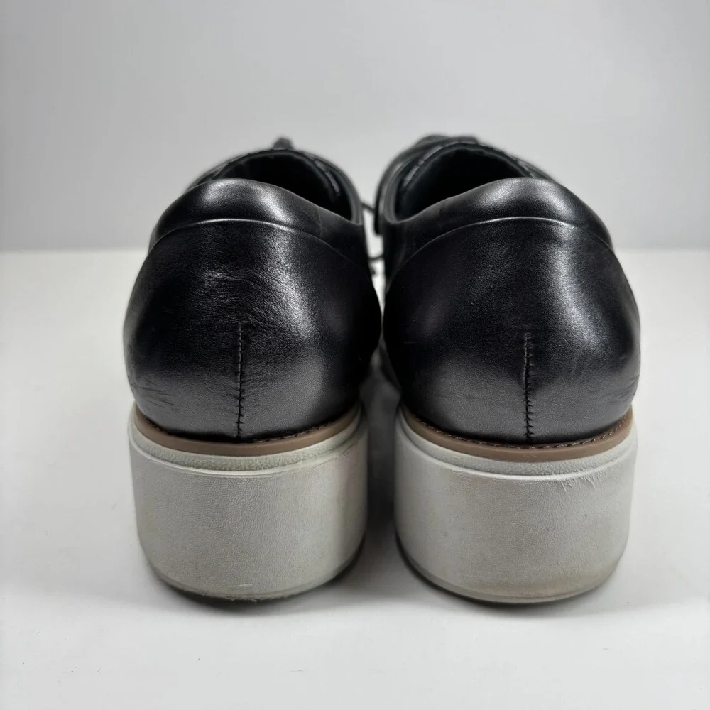 Clarks Sharon Crystal Women's US 11M Pewter Leather Wedge Oxford Shoes Platform